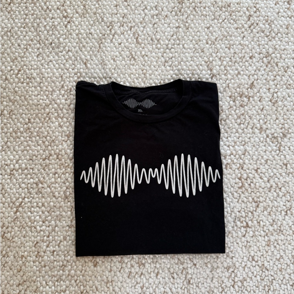 Target Black Tee with White Wave Design